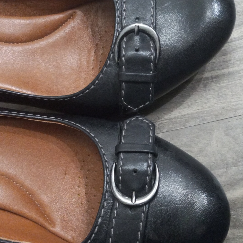 Clark's Artisan Black Leather Society Dance Pump Size 7M - Picture 12 of 13